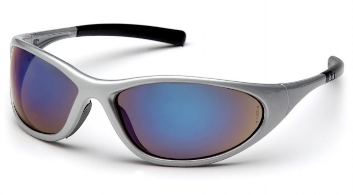 Zone II Safety Glasses with Blue Mirror Lens - Safety Eyewear